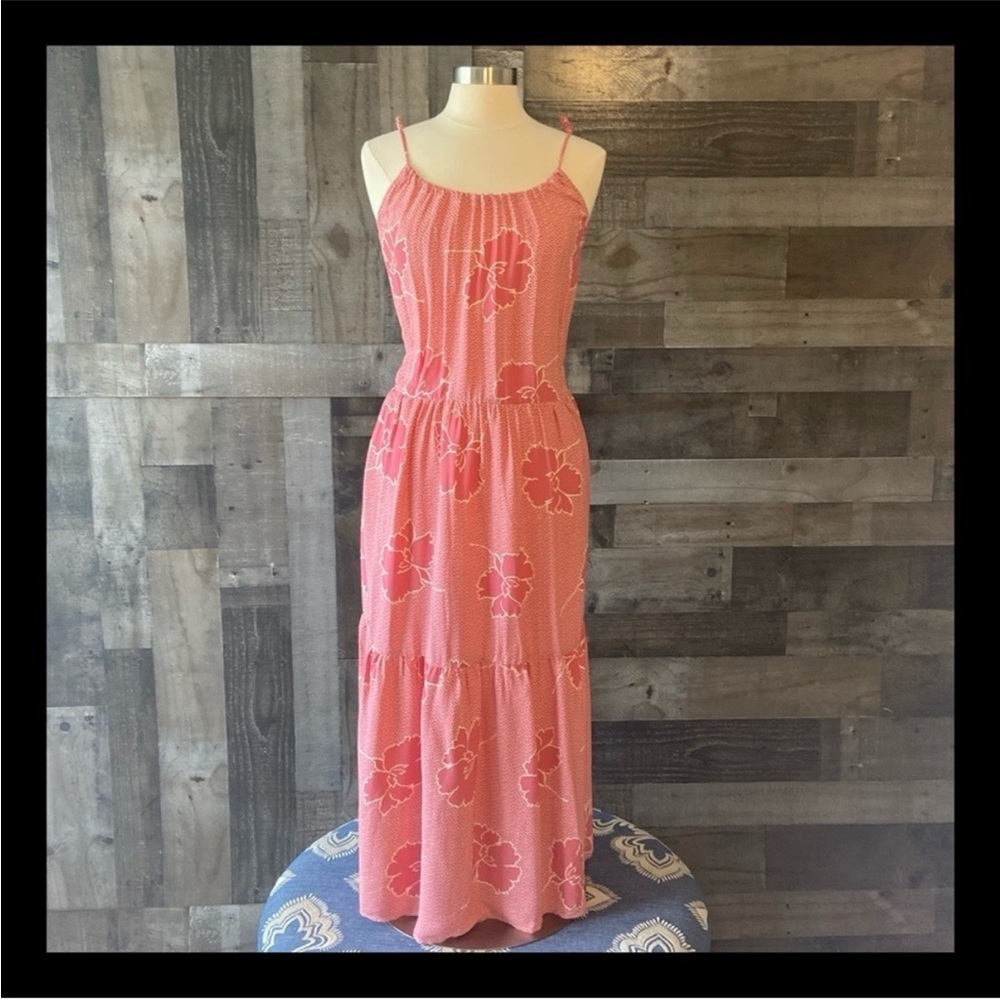 Show Me Your MuMu maxi dress small pink polka dot floral feminine garden party